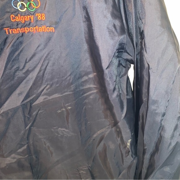 Vintage Olympics '88 Blue Windbreaker Lightweight Water-Resistant Jacket M - Picture 5 of 10